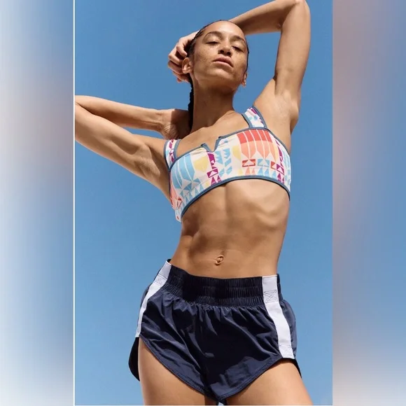 💙♥️💛Free PeopleColorful Geometric Sports Bra